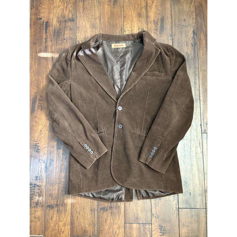 Machine Corduroy Jacket Mens L Brown Vintage 90s Casual Blazer